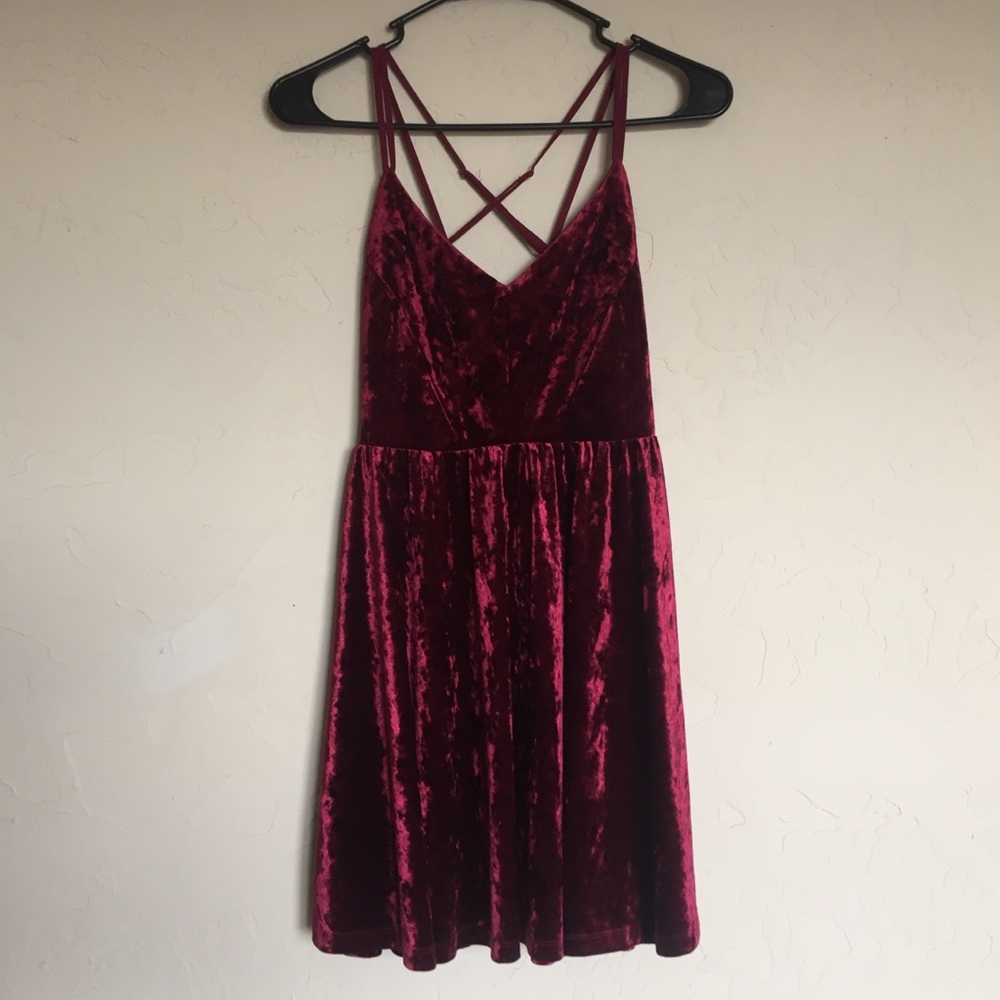 Forever 21 Velvet Skater Dress, Small